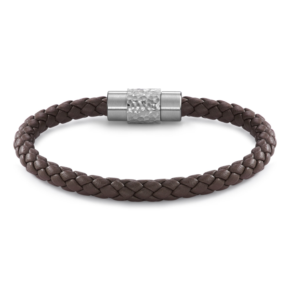 Armband TeNo DyKoN Lederarmband braun mit handgearbeiteter Groove Struktur und Safe Lock System 026.3300.D85.20