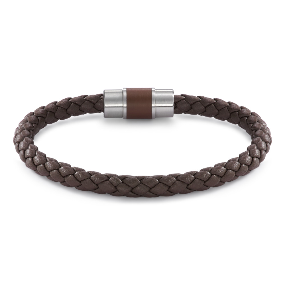 Armband Dieses hochwertige Herrenarmband kombiniert zeitloses Design mit erstklassiger Verarbeitung. Gefertigt aus robustem, geflochtenem Leder in sattem Braun, bietet es angenehmen Tragekomfort und ist besonders pflegeleicht sowie hautverträglich. Der moderne Schiebeverschluss mit integriertem TeNo Safe Lock System sorgt für sicheren Halt und unterstreicht die maskuline Eleganz des Armbands. Die Edelstahl-Keramikschliesse in Braun setzt einen stilvollen Akzent und verleiht dem Accessoire eine edle Note. Perfekt für den Alltag oder als dezentes Statement-Piece für besondere Anlässe.

 026.3300S.21