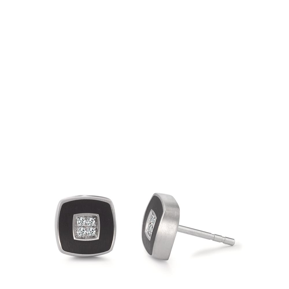 Ohrstecker Modern, stilvoll, einzigartig - diese exklusiven TeNo Ohrstecker vereinen klare Formen mit edlen Materialien. Das quadratische Design kombiniert schwarze Hightech-Keramik mit einem funkelndem Brillantpavée und schafft so einen faszinierenden Kontrast zwischen mattem Tiefschwarz und hellem Edelstahl. Die präzise Verarbeitung und die minimalistischen Linien unterstreichen die zeitlose Eleganz dieses Schmuckstücks. Perfekt für alle, die modernes Design mit luxuriösem Flair lieben.  034.79P02.D32