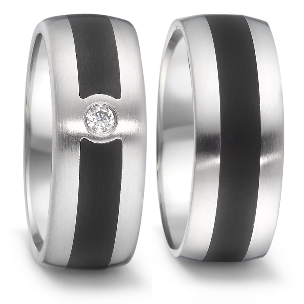 Partnerring Modern, markant und mit einer Prise Extravaganz - dieser Partner-Ring für Damen aus der TaMoR-Kollektion von TeNo verbindet kühles Edelstahl mit tiefschwarzer Keramik zu einem harmonischen Design. Der funkelnde Diamant setzt einen dezenten, aber wirkungsvollen Akzent und unterstreicht die zeitlose Eleganz dieses Rings. Ein Schmuckstück für Frauen, die klare Linien und aussergewöhnliche Materialkombinationen lieben. 064.2617.D51.XX