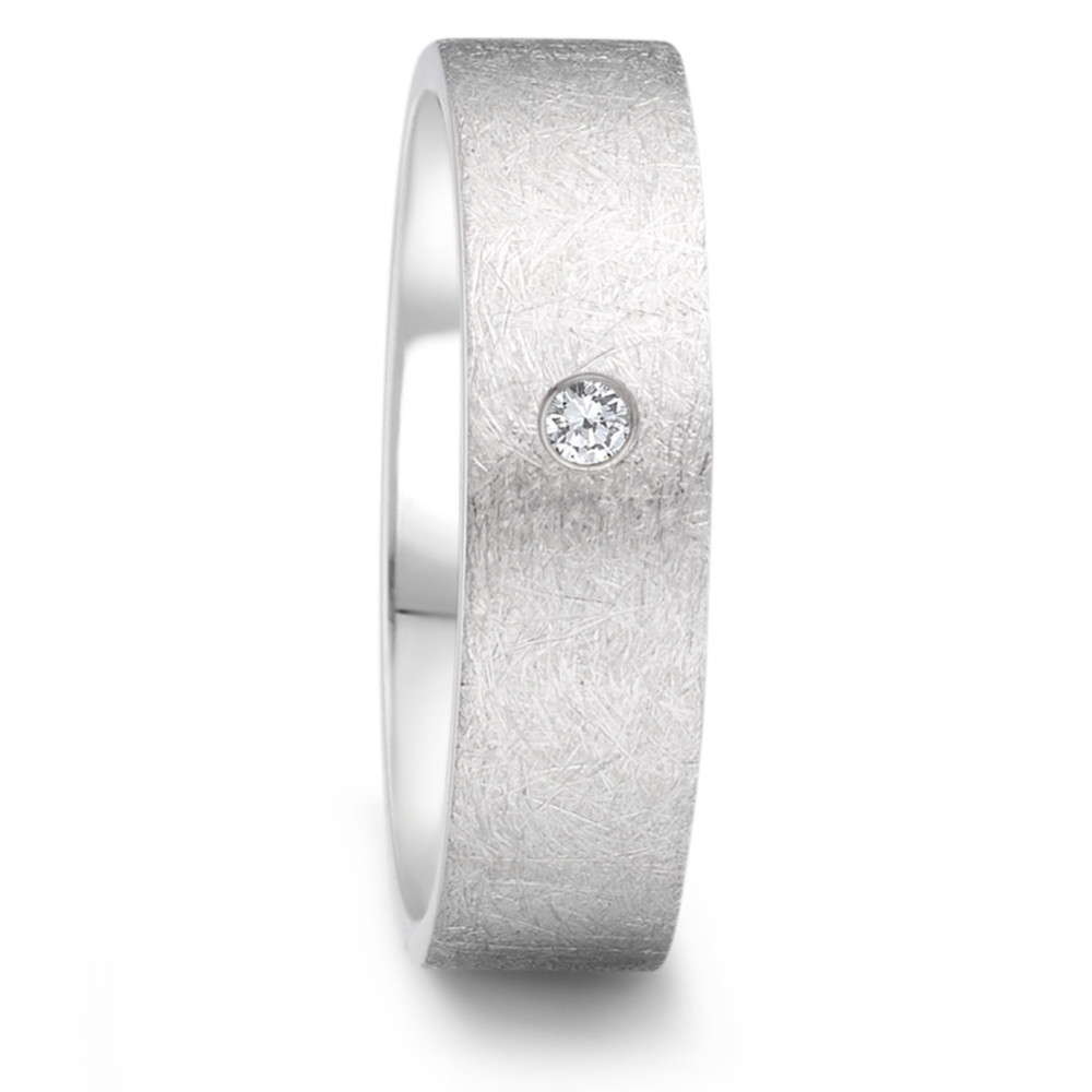 Partnerring TeNo Ring TaMoR eismattierter Edelstahl mit Brillant 0,04 ct TWsi  069.1314.D52.XX