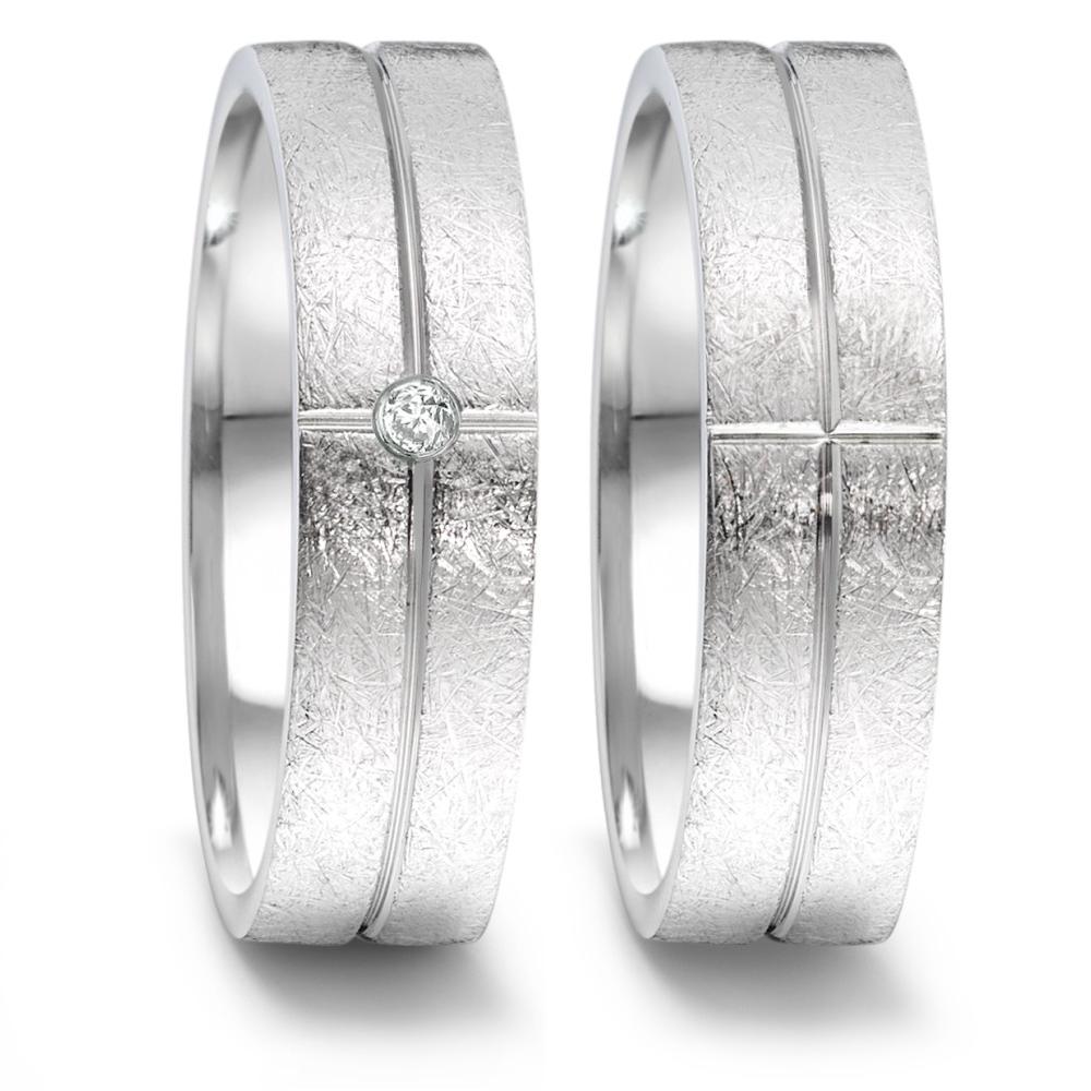 Partnerring TeNo Ring YuNis Edelstahl eismatt mit Brillant TW/si 0,02 Carat 069.3112.D54.XX