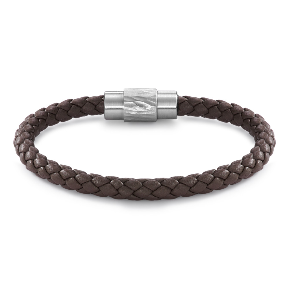 Armband Klare Linien, hochwertiges Material, kompromisslose Qualität - dieses TeNo DyKoN Lederarmband verkörpert stilvolle Maskulinität und moderne Handwerkskunst. Das geflochtene, braune Leder trifft auf einen präzise gearbeiteten Edelstahlverschluss mit markanter Groove-Struktur. Das innovative Safe Lock System sorgt für sicheren Halt und hohen Tragekomfort. Ein Accessoire für Männer, die zeitloses Design und Funktionalität schätzen - kraftvoll, authentisch, individuell. 026.3300.D87.21