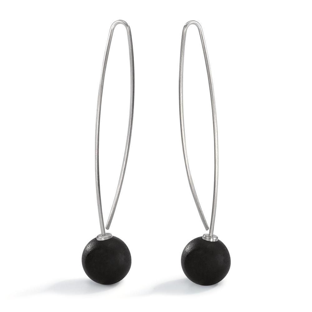 Ohrhänger Black is beautiful: Durch die ergonomische Form des Ohrhakens passen sich die TeNo Globe Ohrhänger aus schwarzem Carbon perfekt am Ohr an. Das zeitlos minimalistische Kugel-Design in stylishem Schwarz erlaubt das Mischen und Kombinieren der Pendel-Ohrhänger auch mit mehreren Ohrsteckern. 