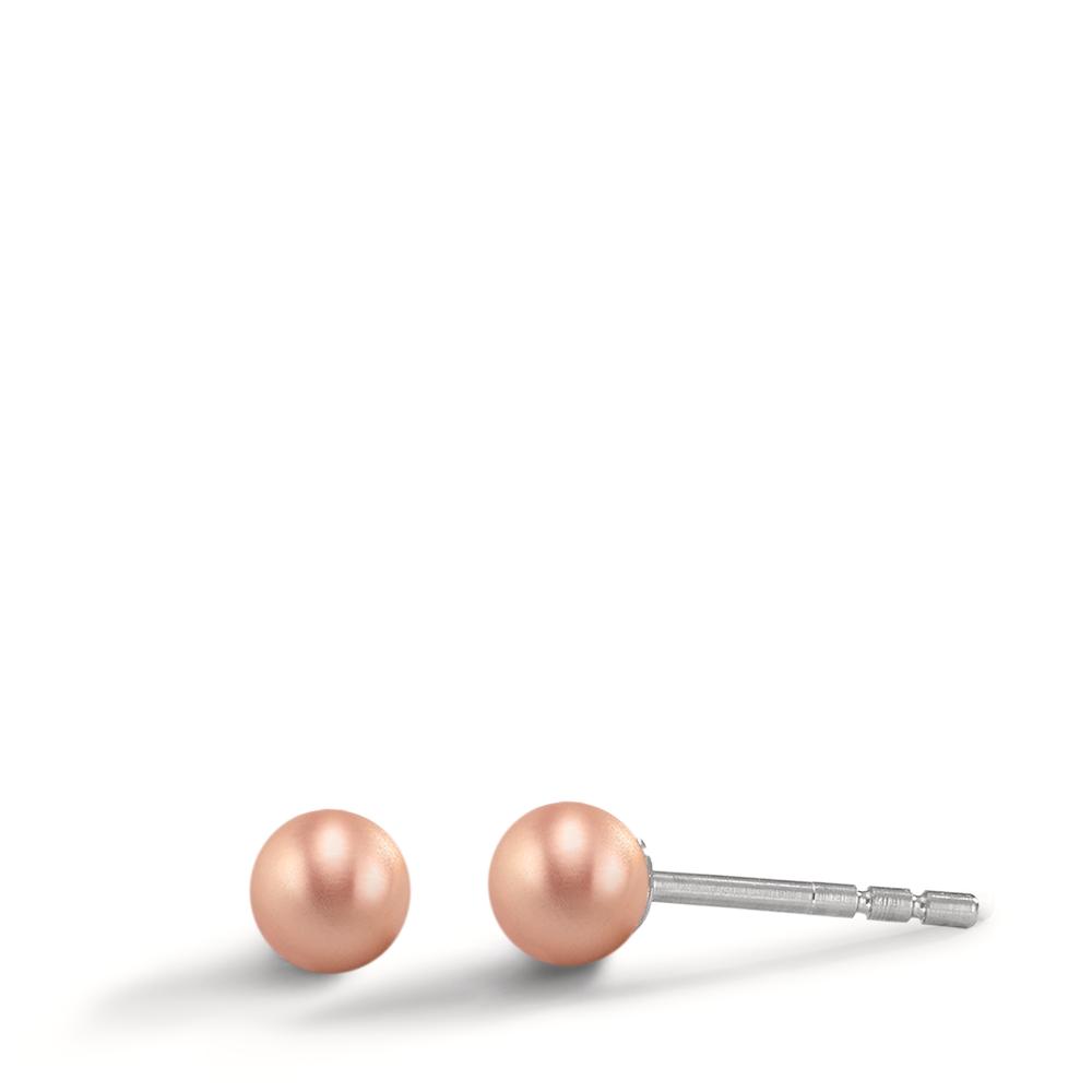 Ohrstecker Schlichte Damen Ohrstecker aus hochwertigem Edelstahl mit ansprechenden, roséfarbenen Aluminiumkugeln. Leicht, hautverträglich und perfekt für den Alltag oder besondere Anlässe. Ein eleganter, zeitloser Schmuckklassiker, der jedes Outfit dezent aufwertet.