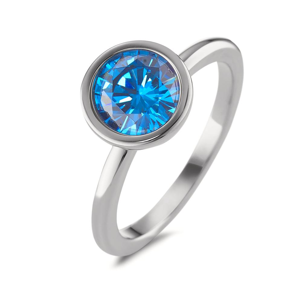 Fingerring Bei diesem Joy Ring von TeNo trifft schlichtes Design auf zeitlose Ästhetik. Aus glänzendem Edelstahl gefertigt und mit einem himmelblauen Zirkonia veredelt, bietet er unendliche Möglichkeiten zum Kombinieren durch völlige Flexibilität zum Mix & Match mit anderen Farbtönen. 