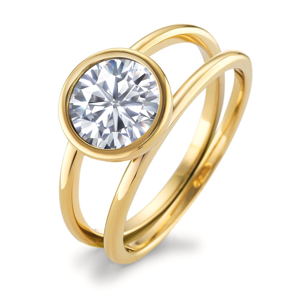 Fingerring Auffallend edel und markant: Das aus zwei miteinander verbundenen Ringen bestehende Schmuckstück aus der TeNo-Joy-Kollektion ist aus antiallergenem Edelstahl gearbeitet. Ein strahlend weisser Zirkonia bildet den herrlich funkelnden Mittelpunkt. Der Ring passt zu jedem Anlass und ist ideal kombinierbar mit allen Schmuckstücken der TeNo-Joy-Familie - ob Statement Ringe, Charm-Anhänger, Ketten, Ohrschmuck, Colliers oder Armbänder. 