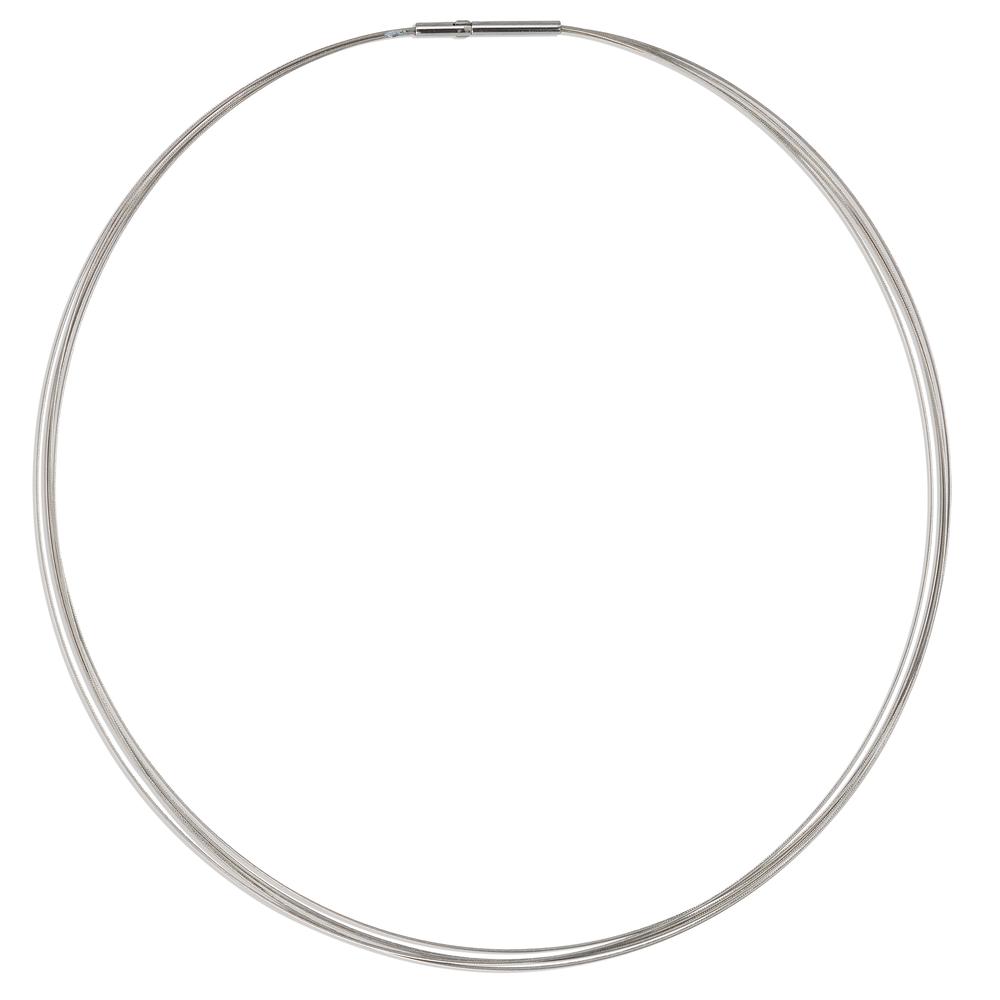 Collier Elegantes Damen-Collier aus hochwertigem Edelstahl. Das schlichte Design mit feinen, parallelen Drähten sorgt für zeitlose Eleganz und vielseitige Kombinierbarkeit. Robust, hautverträglich und ideal für jeden Anlass – ein stilvoller Begleiter für Ihren Look. 