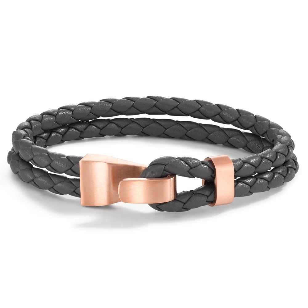 Armband Stylisches Herren-Armband aus geflochtenem Leder und robustem Edelstahl in Roségold. Das doppelt gewickelte Design verleiht modernen Charme und sorgt für einen sicheren Halt. Perfekt für den Alltag oder besondere Anlässe – edel, maskulin und bequem. 