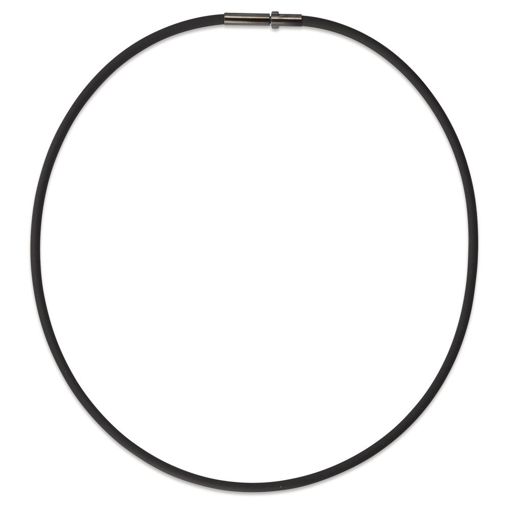 Collier Beim TeNo-Collier Nexus kommt eine besonders hautverträgliche und antiallergene Silikon-Kautschukmischung zum Einsatz. Dieser Kautschuk ist unempfindlich gegen Parfum, Meerwasser, Schweiss, Kosmetik sowie Hitze und Kälte. Der robuste Clipverschluss aus geschwärztem Edelstahl ist einfach und sicher in der Handhabung. 
