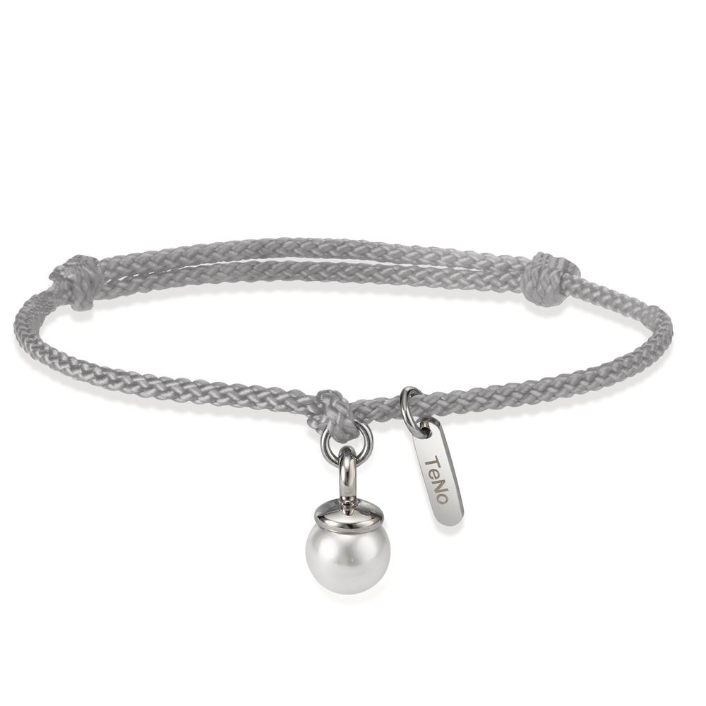 Armband TeNo Pearl Drop Armband Arya mit einem Charm-Anhänger aus einer natürlichen Muschelperle. Das lichtgraue TeNo Design Armband passt zu allen vielen Farben und kann perfekt alleine oder zusammen mit anderen Armbändern getragen werden. Ein stylisher Begleiter für das ganze Jahr! 