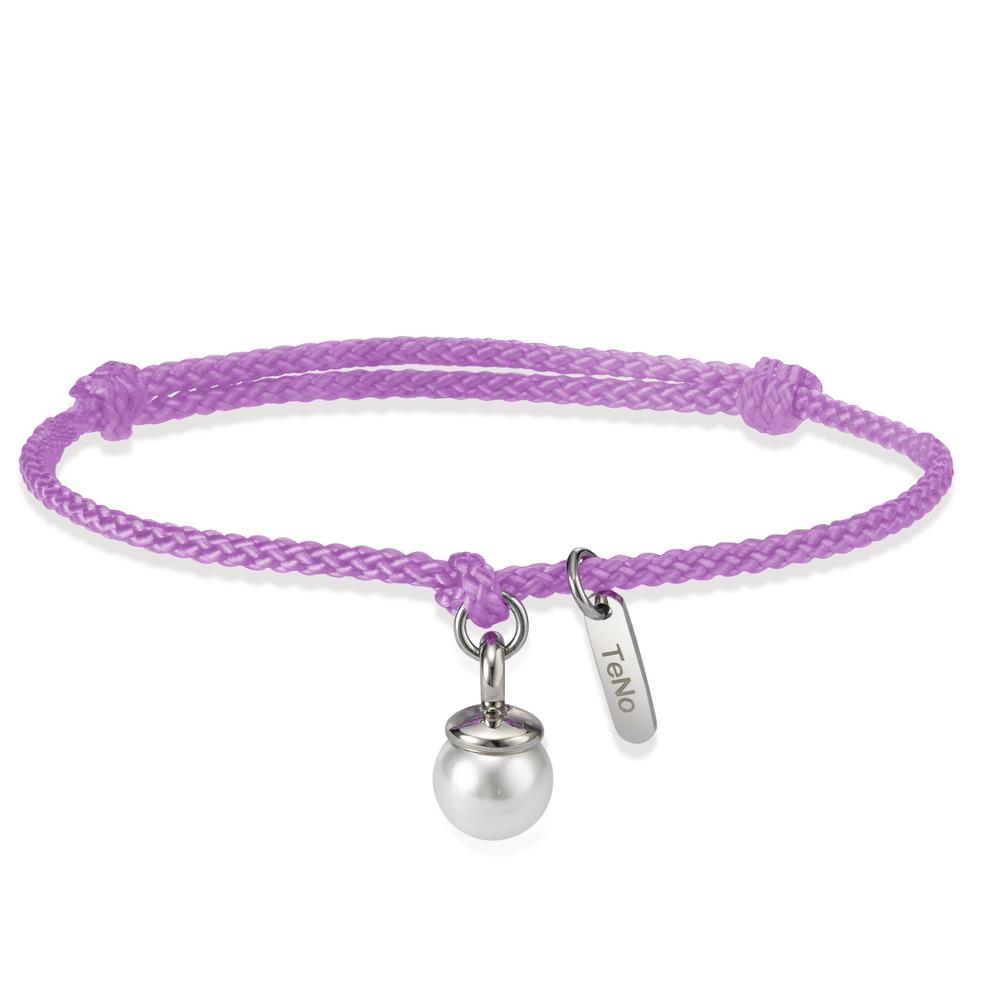 Armband TeNo Pearl Drop Armband Arya in zartem Flieder. Der baumelnde Charm-Anhänger mit echter Muschelperle ist immer ein edler Hingucker und besonders gut im Layering mit anderen Armbändern zu kombinieren. 