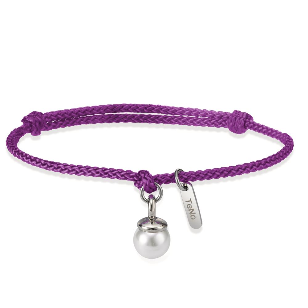 Armband TeNo Pearl Drop Armband Arya mit natürlicher Muschelperle. Das Arya-Textilarmband in charmantem Lavendel ist alleine getragen, ein toller Eyecatcher lässt sich aber auch besonders gut zusammen im Layering mit anderen Armbändern kombinieren. 