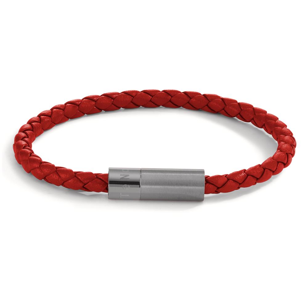 Armband TeNo Damen-Lederarmband Heritage mit rotem Leder und grauem Magnetverschluss aus Edelstahl. 
Der sportlich-elegante Materialmix verbindet kräftiges Rot mit dunkelgrauem Edelstahl zu einem echten Hingucker und ist für
alle gemacht die Lust auf Farbe am Handgelenk haben. Der hochwertige Heritage Magnetverschluss ist nicht nur extrem
robust, sondern auch sehr praktisch da mit einer Hand einfach bedienbar.  
