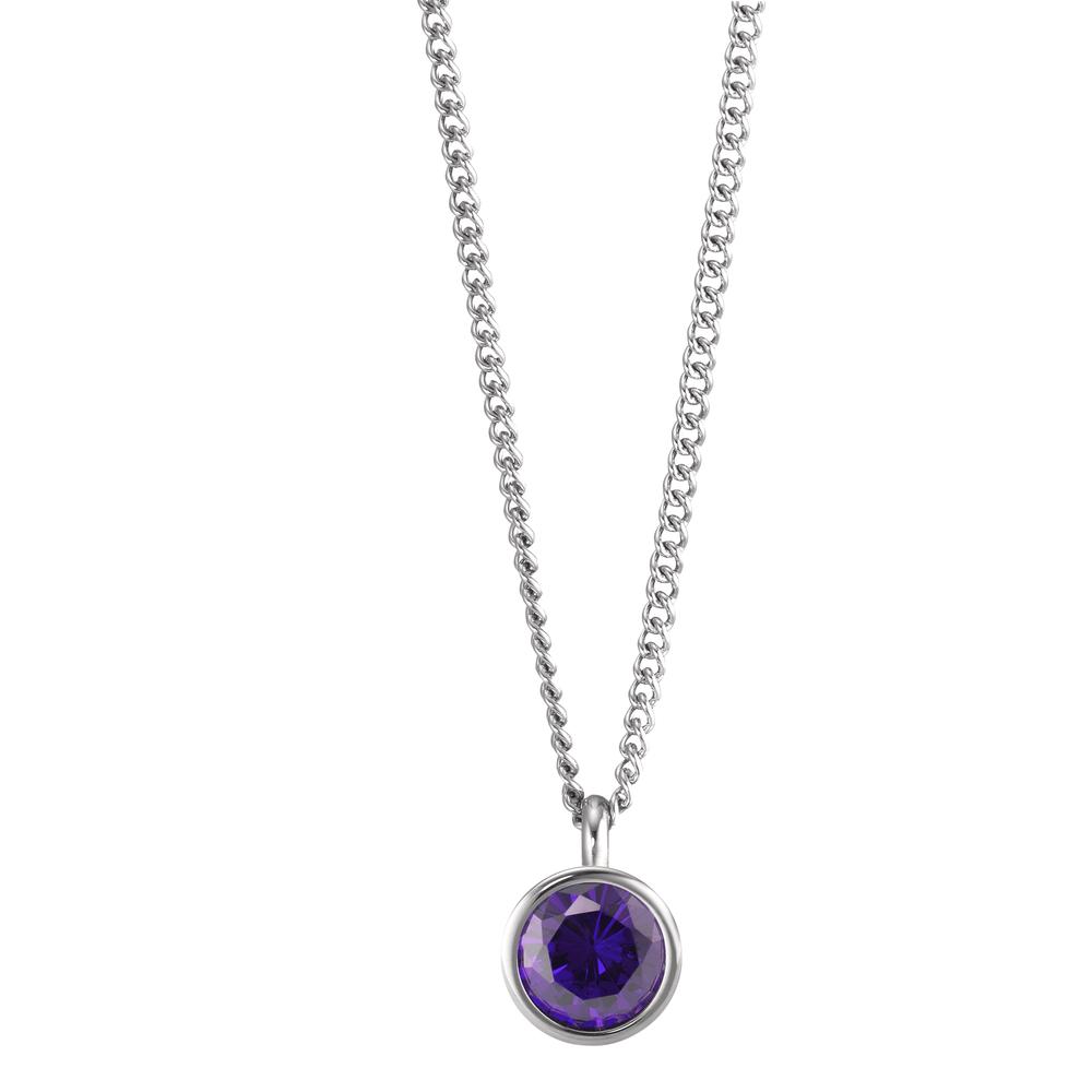 Halskette mit Anhänger Elegante Farbpower: Die silberfarbene Kette mit ihrem glänzenden Charm-Anhänger besticht durch das farbintensive Leuchten eines funkelnden Zirkonia in Violett. Ein toller Eyecatcher, der jeden Look stilsicher umrahmt. Sämtliche Schmuckstücke der JOY Kollektion sind in wunderschön aufeinander abgestimmte Farbnuancen kombinierbar. So wird ein perfekter Auftritt, egal zu welchem Anlass ein Kinderspiel. 593985,595252