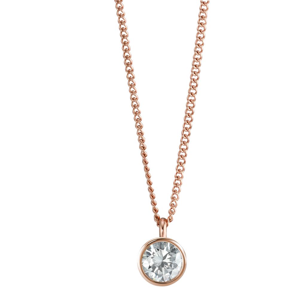 Halskette mit Anhänger Zeitgemäßes Design, pure Form und hohe Qualität: Diese Roségoldkette aus Edelstahl überzeugt mit klarer Schönheit und kann vielseitig kombiniert werden. In unterschiedlichen Längen erhältlich eignet sich die Kette für nahezu jeden Anlass. Wirkungsvoll eingesetzt als stilsicheres Einzel-Accessoire oder in Kombination mit weiteren funkelnden Charm-Anhängern und Pearl Drops aus der Joy-Familie von TeNo. 