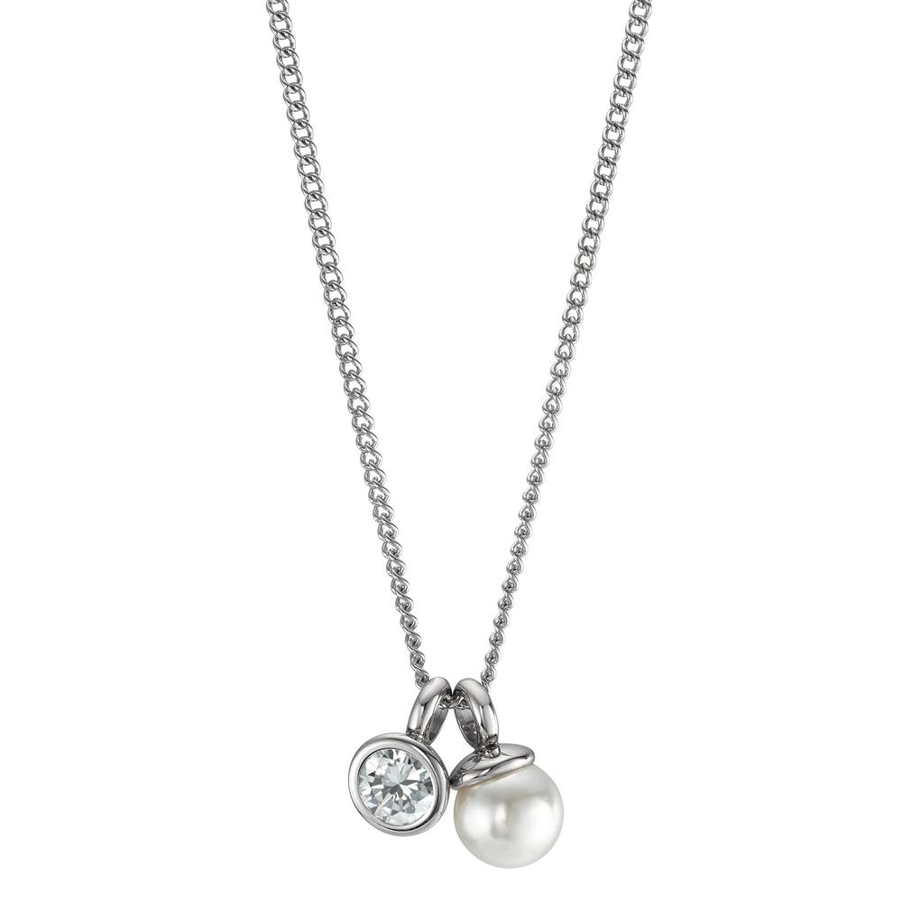 Halskette mit Anhänger Die Edelstahlkette Joy mit ihren zwei austauschbarem Charm-Anhängern besticht durch den Mix & Match des Pearl Drop Charms zusammen mit dem funkelnden Zirkonia Anhänger. Die Gliederkette aus glänzendem Edelstahl ist einzeln getragen bestens geeignet, um einen dezenten Look gekonnt in Szene zu setzen.  595288,593939,595241