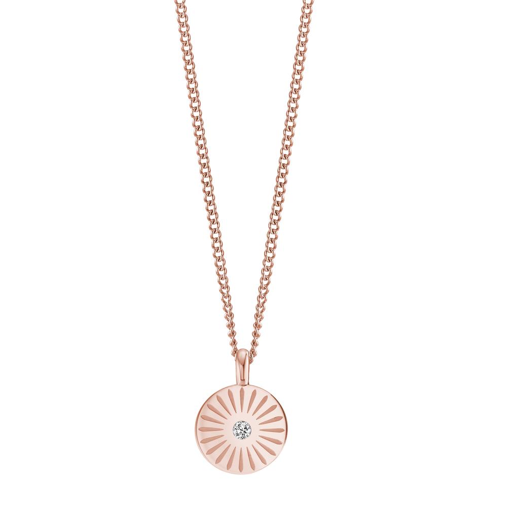 Collier Funkelnd, verspielt und formvollendet: Diese Joy-Kette zeigt sich im puristischen Blütendesign mit strahlendem Zirkonia als Mittelpunkt. Die Rückseite der runden Plakette kann individuell graviert werden - für eine persönliche Botschaft oder Initialen. Dank ihres schlichten Stils lässt sich die Kette wunderbar mit weiteren Anhängern kombinieren - ein vielseitiges Schmuckstück mit Bedeutung und Stil.









 595695,595245