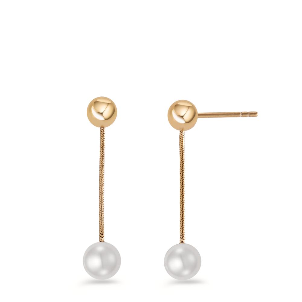 Ohrhänger Linearer Stil und klare Schönheit: Die Ohrhänger Miyako Gold überzeugen durch ihren minimal Look der mit eleganter Lässigkeit gepaart ist. An ihren filigranen Schlangenketten baumeln natürliche Muschelperlen. Die Ohrhänger in Gold beschichtetem und antiallergenem Edelstahl haben eine Länge von 3 cm und sind mit TeNo Design Comfort-Steckverschlüssen ausgestattet. 