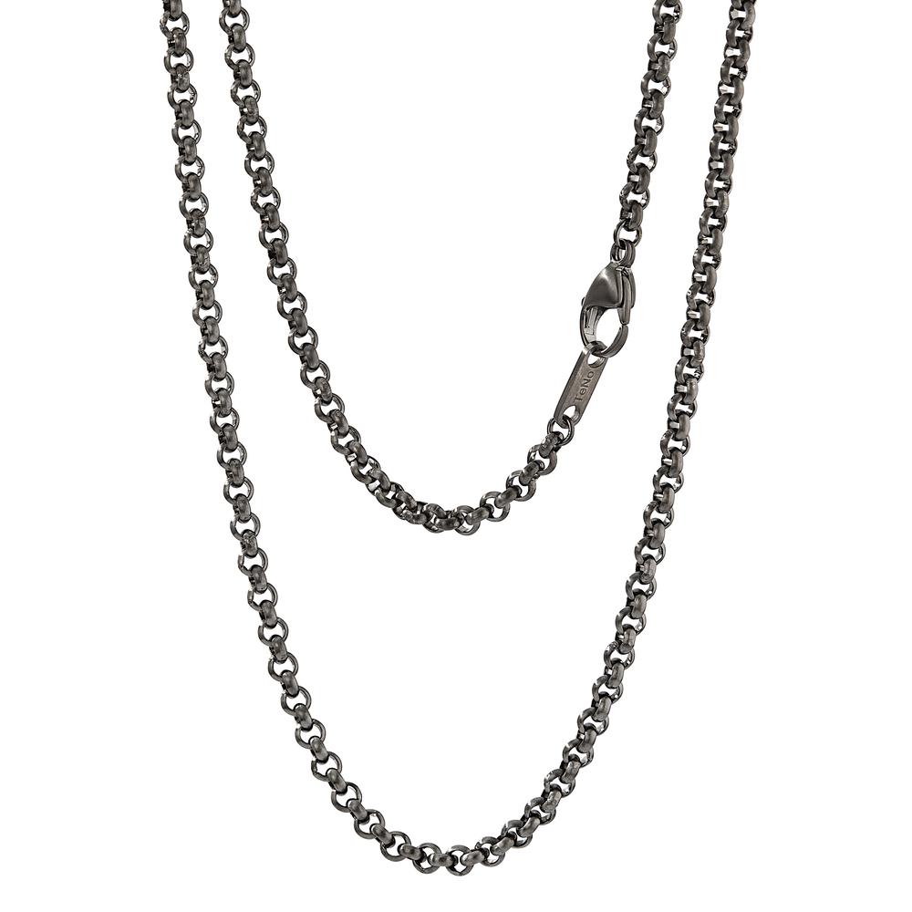 Halskette Die Rondo M40-Erbskette von TeNo ist eine solide und vielseitig einsetzbare Unisex-Halskette. Sie besteht aus IP-beschichtetem Edelstahl in der Farbe Lava-Grey und verfügt über einen Karabinerverschluss. Die robuste und stilvolle Kette eignet sich sowohl für Männer als auch für Frauen und bietet durch ihre hochwertige Verarbeitung und das moderne Design ein zeitloses Accessoire für verschiedene Anlässe. 