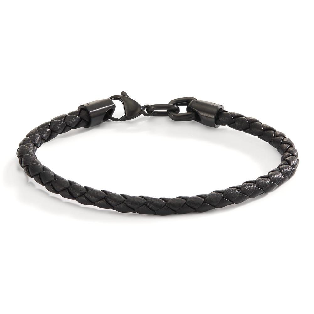 Armband Für einen unkonventionellen und legeren Look: Das TeNo Lederarmband Trill in All Black sorgt trotz seiner Lässigkeit für einen stilsicheren Look am Handgelenk. Mit schwarzem Flechtleder und handgefertigtem Edelstahlverschluss ist es ideal im Mix & Match mit allen TeNo-Armbändern kombinierbar. 