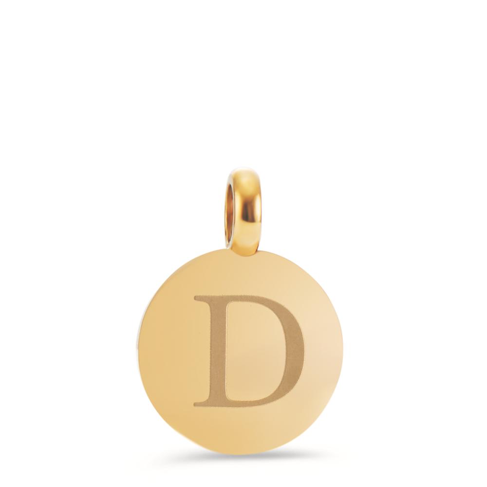 Anhänger Eleganter Damen-Anhänger aus hochwertigem Edelstahl mit goldener Oberfläche. Der runde Anhänger ist mit einem stilvollen Buchstaben graviert und verleiht jedem Outfit eine persönliche Note. Perfekt als Geschenk oder für den eigenen Schmuck. Pflegeleicht und langlebig.