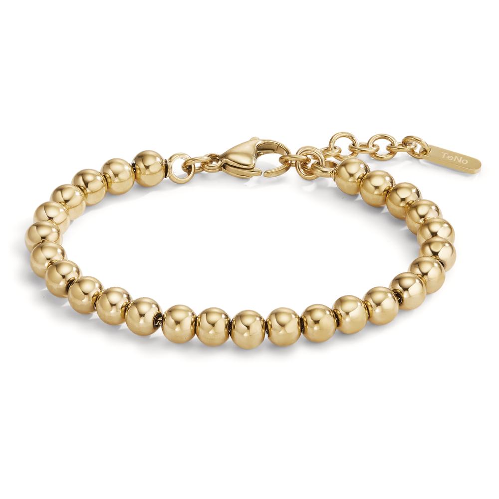 Armband Zeitlos, elegant und stilvoll: Das klassische BOLA-Kugel-Design vereint traditionelles Handwerk in hoher Verarbeitungsqualität mit innovativem Design. Gefertigt aus einzelnen vergoldeten Kugeln, die auf einer flexiblen Kette montiert sind, kann dieses moderne Basic-Piece wirklich zu jedem Look & Style getragen werden. Hergestellt aus recyceltem Edelstahl und mit wasserfestem IP-Finish veredelt. 