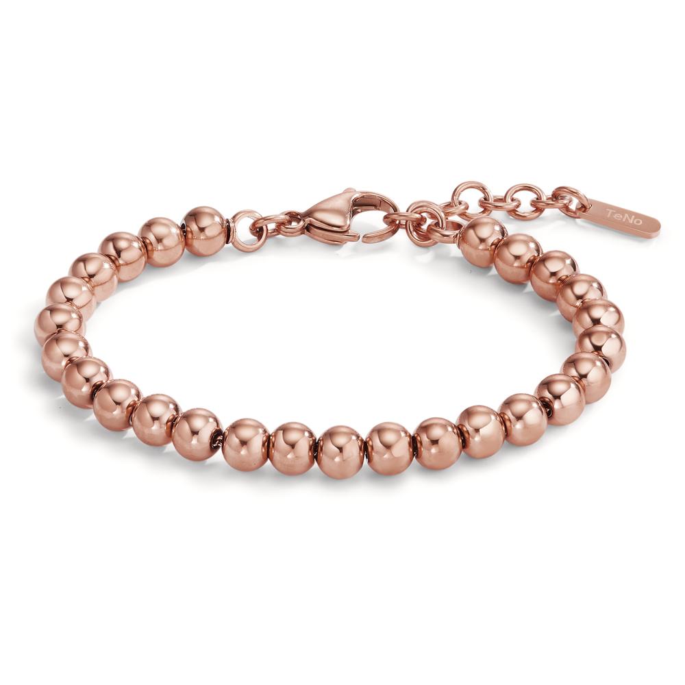 Armband Für einen eleganten Wow-Effekt: Das handgefertigte BOLA-Armband Rosé ist ein perfekter Begleiter für jede Tageszeit. Die glänzenden Kugeln aus rosévergoldetem Edelstahl schmiegen sich angenehm um das Handgelenk und komplementieren jeden persönlichen Look. Aus antiallergenem und recyceltem Edelstahl und mit wasserfestem IP-Finish veredelt. 
