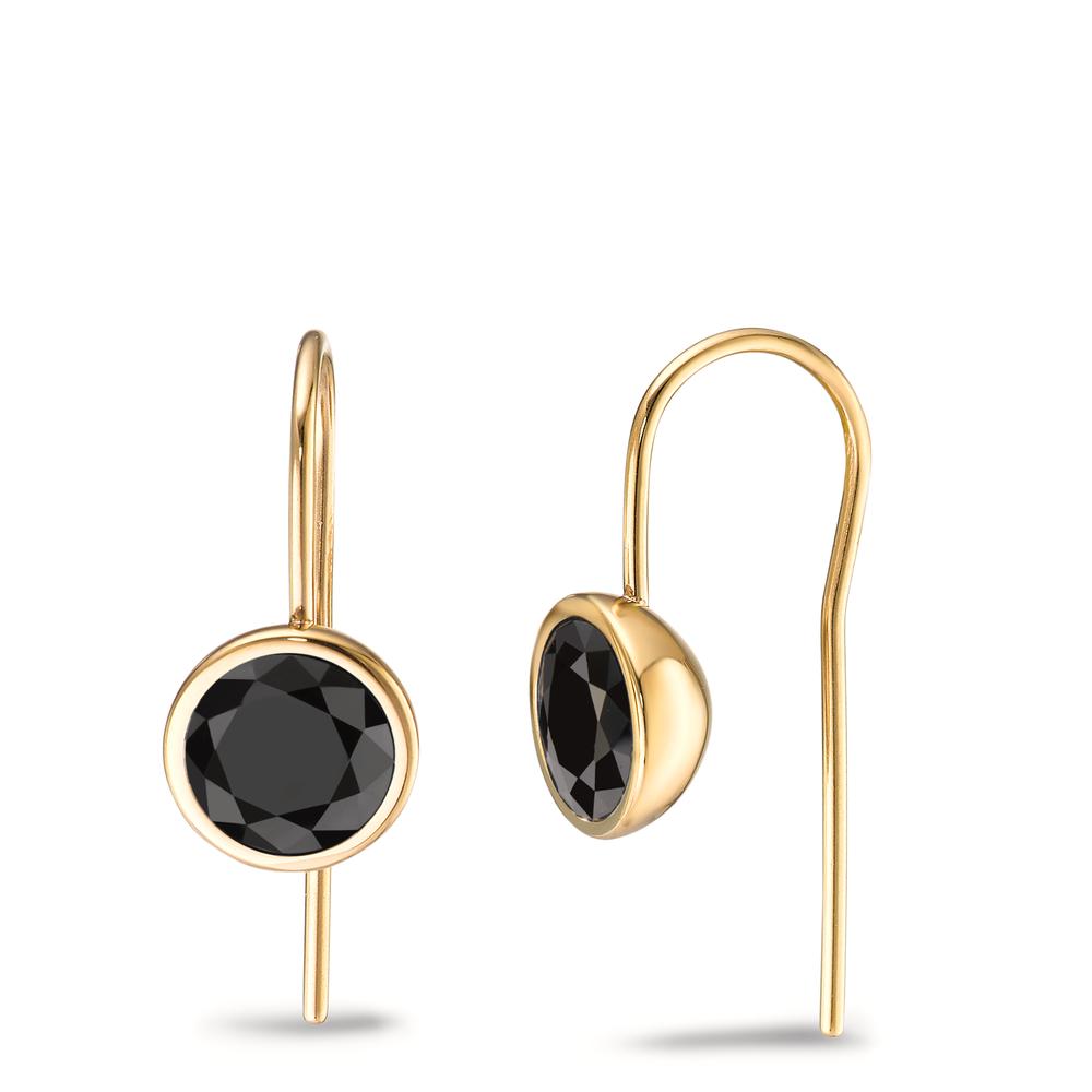 Ohrhänger Dekorativer Eyecatcher: Diese schimmernden Ohrhänger in Gold aus Edelstahl setzen ein glanzvolles Finish für jeden femininen Look %u2013 ein glamouröser Auftritt ist damit garantiert! Mit Ultra Black Zirkonia im Premium Diamond Cut sind sie ideal kombinierbar mit allen Armbändern, Halsketten und Charm-Anhängern aus der Joy Linie von TeNo. 