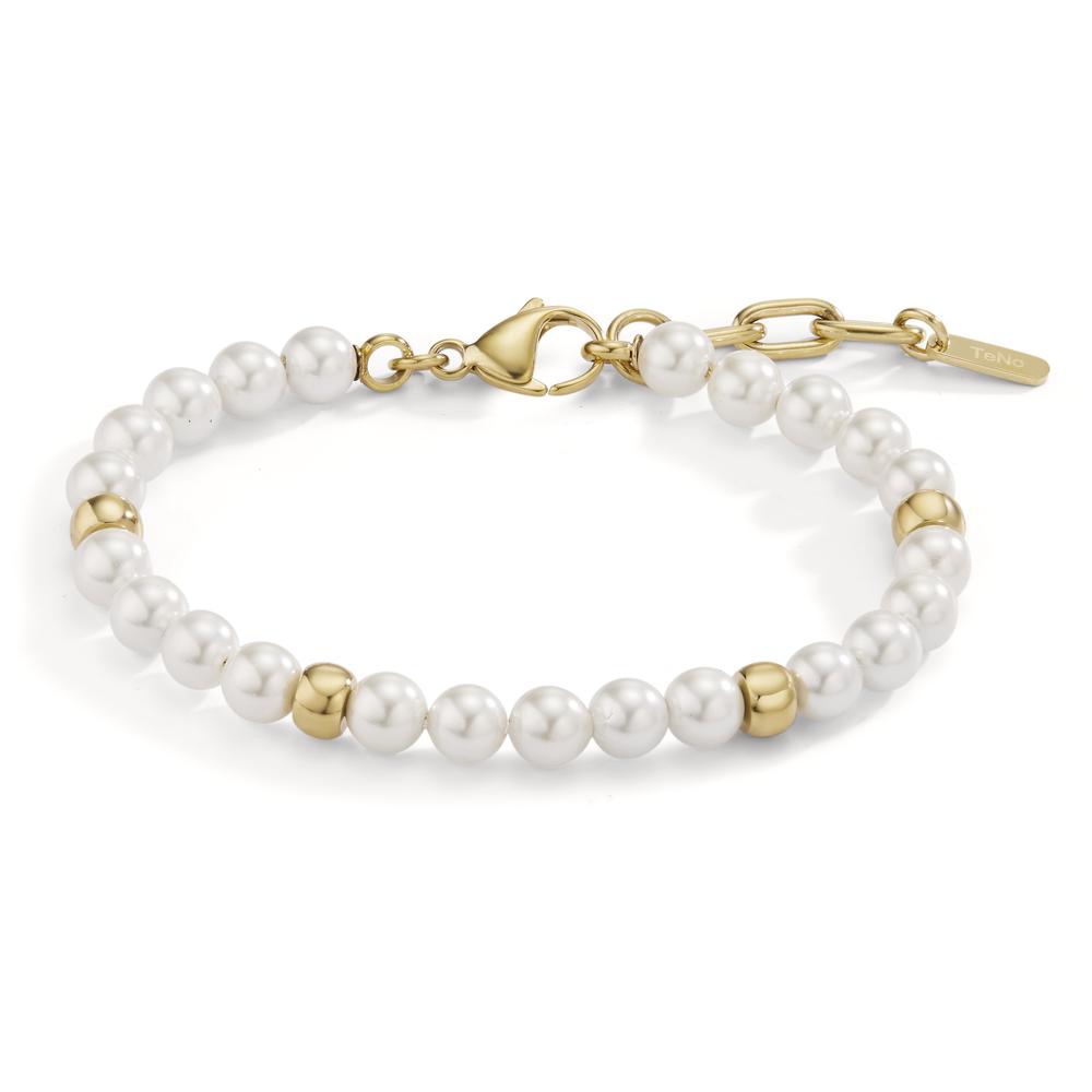 Armband Stylish, elegant und zeitlos schön: Das Arya Pearl Armband Gold mit seinen prächtigen weissen Muschelperlen vereint klassischen Style mit modernem Touch. Das Perlenarmband mit goldenen Perlen aus Edelstahl versprüht einen subtilen Hauch von Eleganz und ist perfekt, um allein getragen zu werden oder es mit anderen Armbändern zu kombinieren. Passend dazu ist auch die Arya-Pearl-Halskette in gleichem Design und Farb-Match erhältlich. 