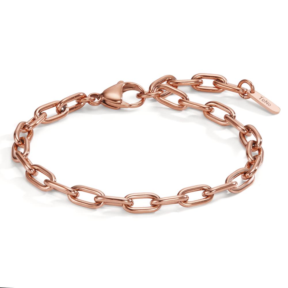 Armband Das TeNo EXPOSE P50 Rose aus glänzendem Edelstahl ist ein elegantes und modernes Armband, das jedes Outfit perfekt ergänzt. Es ist aus antiallergenem Edelstahl gefertigt, verstellbar in der Länge von 17,5 bis 19,5 cm und hat eine sportlich-elegante roségoldene Farbe, die sowohl im Büro als auch am Abend auffällt. 