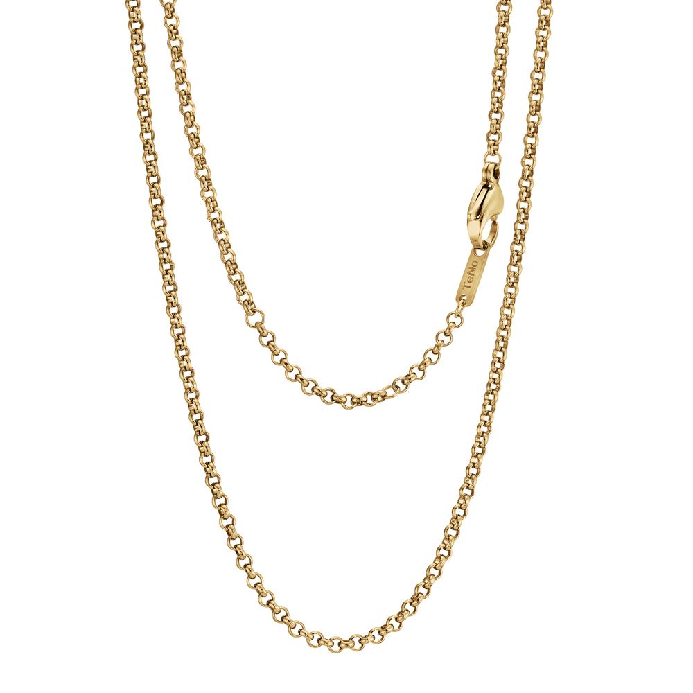Halskette Die TeNo Rondo P25 Gold ist mit oder ohne Anhänger eine vielseitig einsetzbare Unisex-Halskette, die aus recyceltem Edelstahl mit glänzender Optik versehen ist. Die runden Kettenglieder überzeugen durch das klare, unaufgeregte Design mit ihrer feingliedrigen und hochwertigen Verarbeitung. Ob einzeln oder im Layering getragen ist die Halskette Rondo P25 Gold der perfekte Begleiter für jeden Tag.  