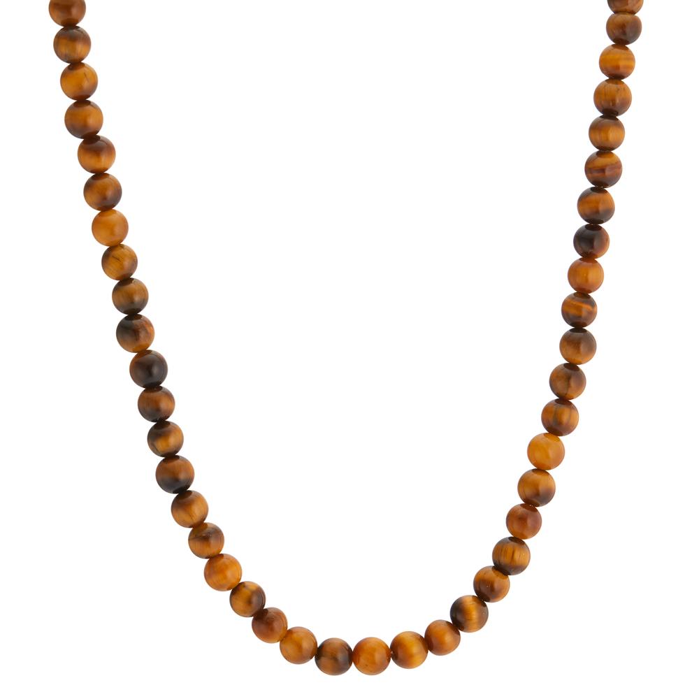 Collier Die TeNo Muse Halskette mit Tigerauge verkörpert schlichte Eleganz und ist das perfekte Statement-Accessoire. Die handverlesenen Tigerauge Perlen in natürlichen Brauntönen verleihen der Kette eine edle Note. Als Halbedelstein soll das Tigerauge für eine besondere Ausstrahlung sorgen und Konzentration, Denkfähigkeit sowie Optimismus fördern. Das passende Armband ergänzt das Set perfekt und eignet sich ideal für Layering-Looks.  