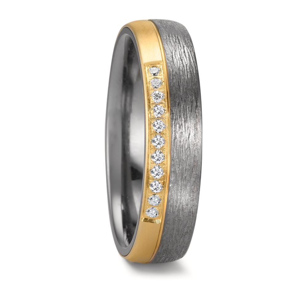 Partnerring Damen-Partnerring aus hochwertigem Tantal und warmem Gelbgold kombiniert. Verziert mit funkelnden Diamanten, die dem Ring eine elegante und zeitlose Ausstrahlung verleihen. Perfektes Symbol für Partnerschaft und Liebe, modern und stilvoll zugleich. 52724/028/011/X501